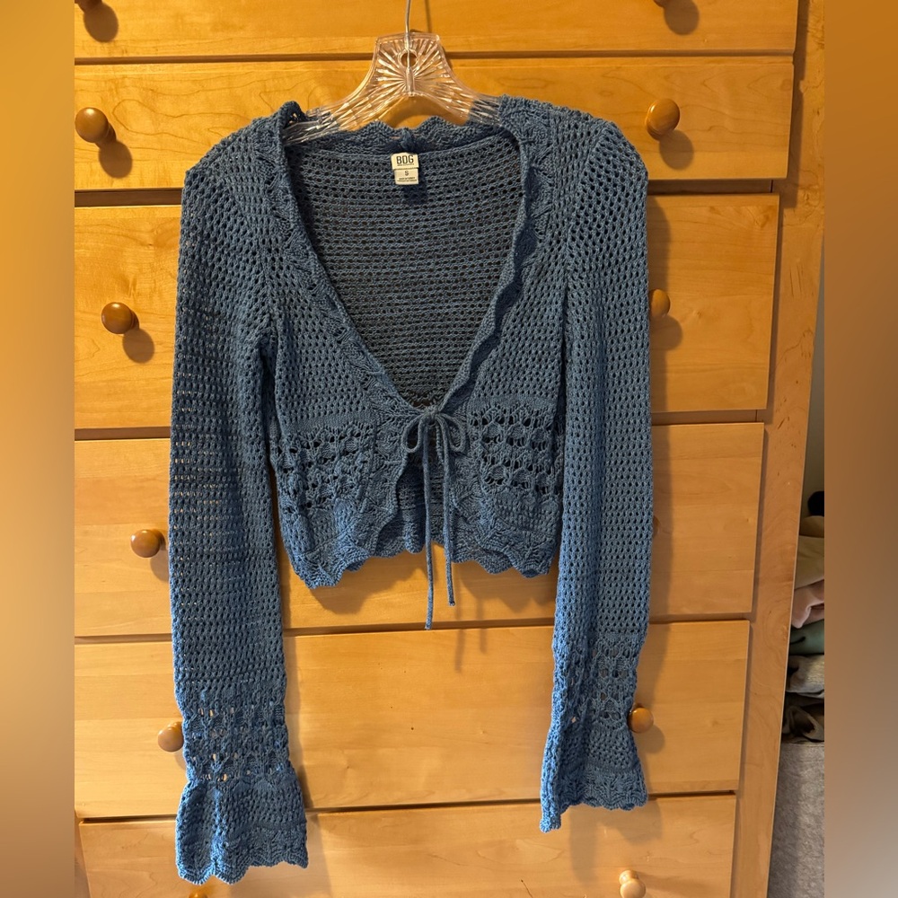 BDG Blue Crochet Women's Cardigan